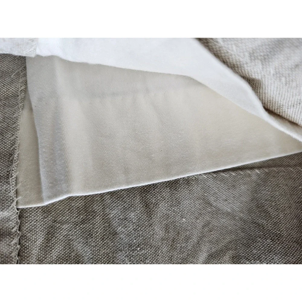 Beige Linen Blend Rod Pocket Curtain Panels Set of 2 Heavyweight Textured Drapes